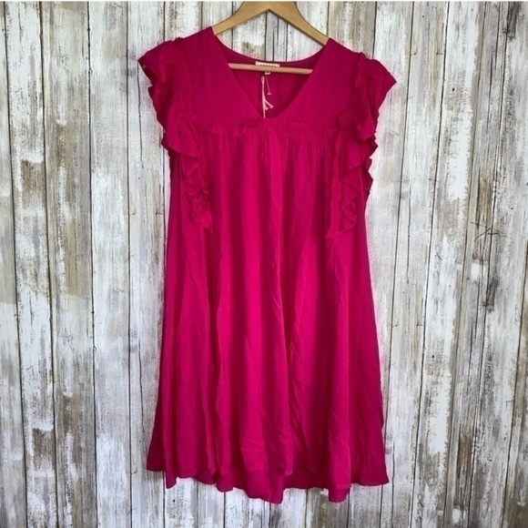 NWT Jodifl Pink Magenta Dress With Pockets - Picture 1 of 5
